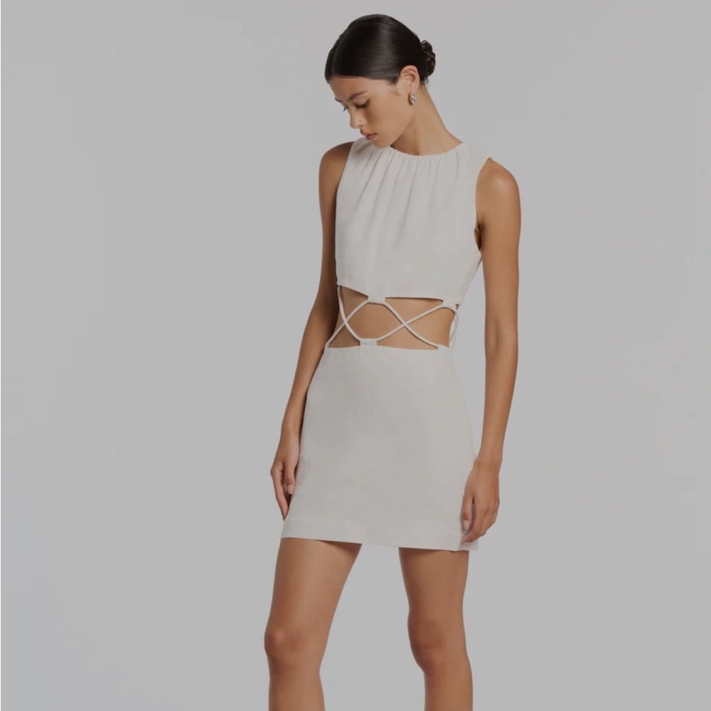 SIR The Label Bettina Corded Mini Dress in Ivory - NWT